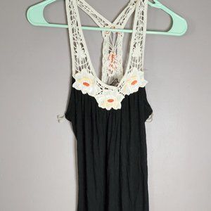 Soprano Crochet Black Tank Top